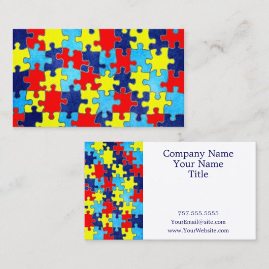 Autism Awareness-Puzzle door Shirley Taylor Visitekaartje (Voorkant / Achterkant)