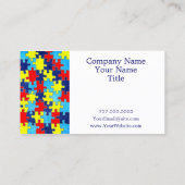 Autism Awareness-Puzzle door Shirley Taylor Visitekaartje (Achterkant)
