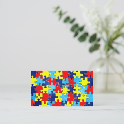 Autism Awareness-Puzzle door Shirley Taylor Visitekaartje (Staand voorkant)