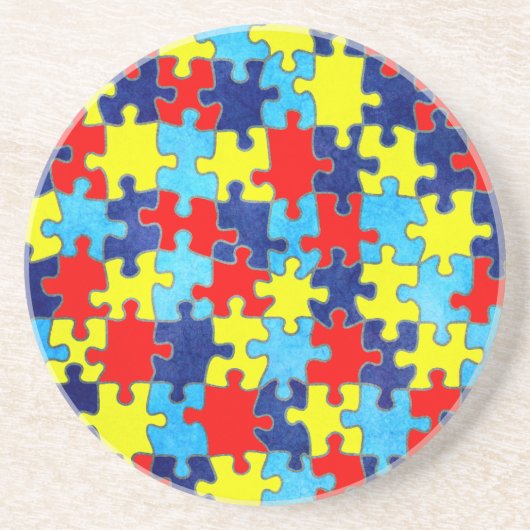 Autism Awareness-Puzzle door Shirley Taylor Zandsteen Onderzetter (Voorkant)
