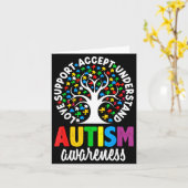 Autism Awareness Puzzle Heart Suprt Men Women Kaart (Gele Bloem)