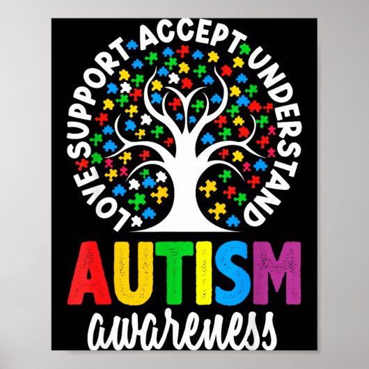 Autism Awareness Puzzle Heart Suprt Men Women  Poster (Voorkant)