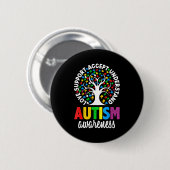 Autism Awareness Puzzle Heart Suprt Men Women  Ronde Button 5,7 Cm (Voorkant /achterkant)