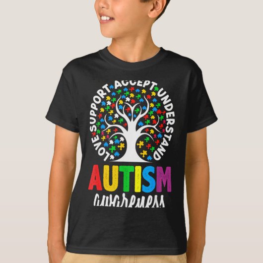 Autism Awareness Puzzle Heart Suprt Men Women T-shirt (Voorkant)