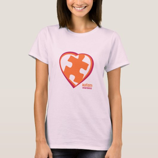 Autism Awareness Puzzle in Heart (PO) T-shirt (Voorkant)
