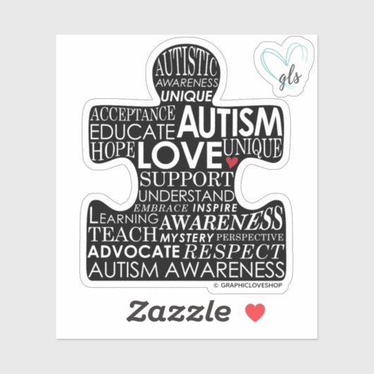 Autism Awareness Puzzle Piece © GraphicLoveShop Sticker (Vel)