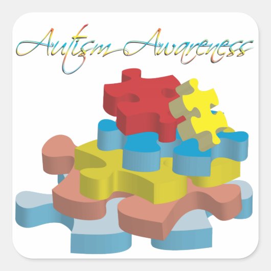 Autism Awareness Puzzle Pieces Sticker (Voorkant)
