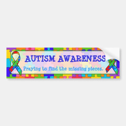 Autism Awareness Puzzle Piecks Bumpersticker (Voorkant)