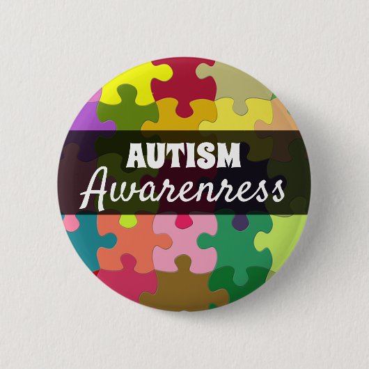 Autism Awareness Puzzle Piecks Button (Voorkant)