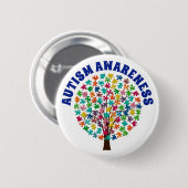 Autism Awareness Puzzle Piecks Tree Button (Voorkant /achterkant)