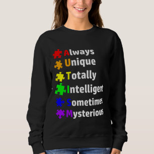 Autism Awareness Puzzle Ribbon Month Autistic Spec Trui