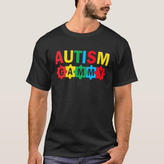 Autism Awareness Puzzle Ribbon Proud Autism Gammy T-shirt (Voorkant)