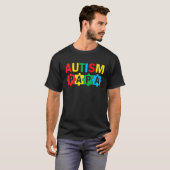 Autism Awareness Puzzle Ribbon Proud Autism Papa T-shirt (Voorkant volledig)