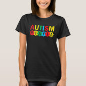 Autism Awareness Puzzle Ribbon Proud Autism Yiayia T-shirt (Voorkant)