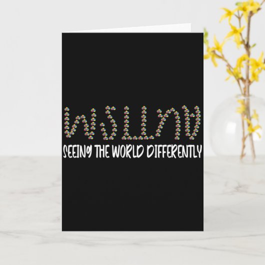 Autism Awareness Puzzle Seeing The World Different Kaart (Gele Bloem)