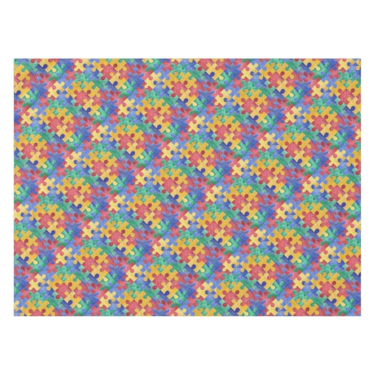 Autism Awareness puzzle tablecloth Tafelkleed (Voorkant (Horizontaal))