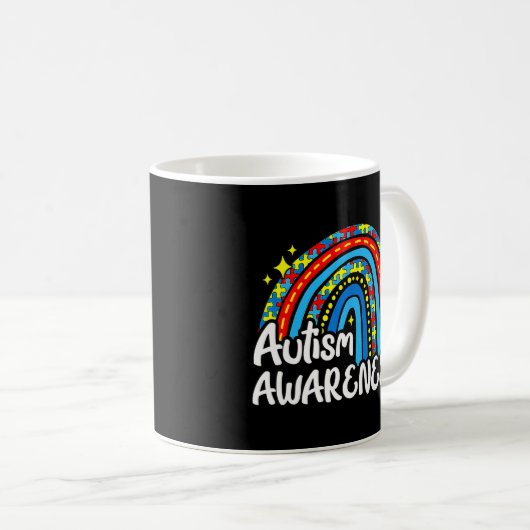 Autism Awareness Rainbow Puzzle Family Matching Ap Koffiemok (Voorkant rechts)