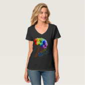 Autism Awareness Rainbow Puzzle Tree met woorden T-shirt (Voorkant volledig)