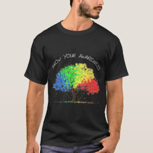 Autism Awareness Rainbow Tree Groeit uw bewustzijn T-shirt
