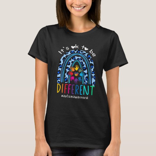Autism Awareness Rainbow Women Kid Its Ok To Be Di T-shirt (Voorkant)
