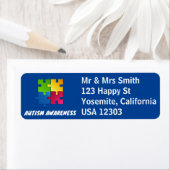 Autism Awareness Return Address Label in Blue (Insitu)