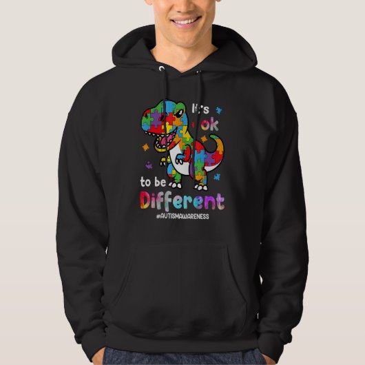 Autism Awareness Rex It s Ok To Be Different Puzzl Hoodie (Voorkant)