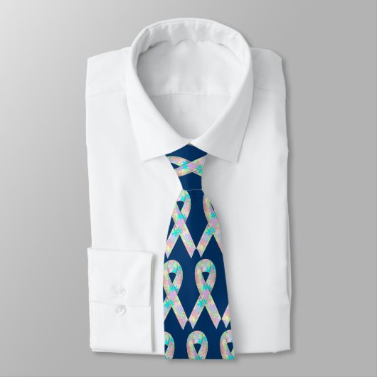 Autism Awareness Ribbon 2 Stropdas (Gebonden)