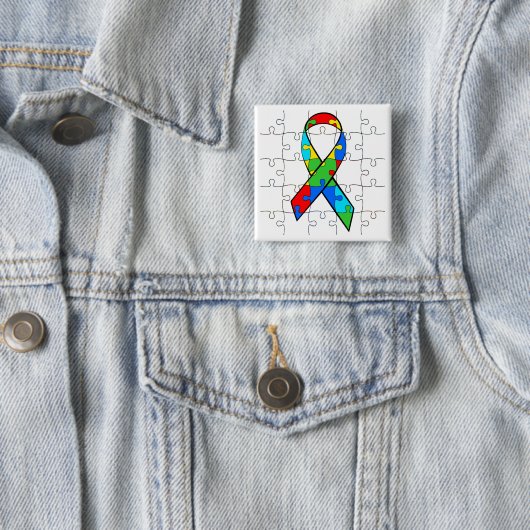 AUTISM AWARENESS RIBBON BUTTON (In situ)
