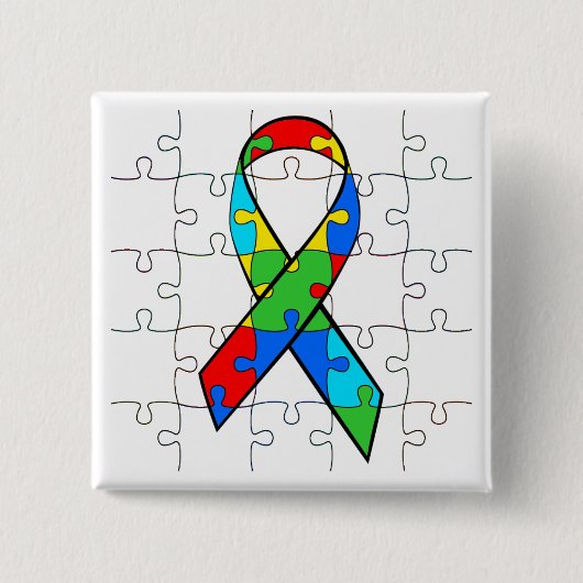AUTISM AWARENESS RIBBON BUTTON (Voorkant)