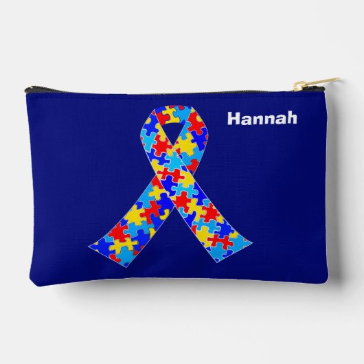 Autism Awareness Ribbon Personalised Blue Etui (Achterkant)