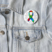AUTISM AWARENESS RIBBON ROUND BUTTON (In situ)
