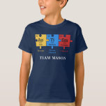 Autism Awareness Science Geek Personalize Matching T-shirt<br><div class="desc">Autism Awareness Science Geek personaliseerde Puzzles T-Shirt. Voeg uw team of familienaam toe door op de knop 'Personaliseren' te klikken. Ideaal voor dagelijkse draag- en Autisme-bewustmakingscampagnes en evenementen met de rest van het gezin</div>