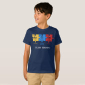 Autism Awareness Science Geek Personalize Matching T-shirt (Voorkant volledig)