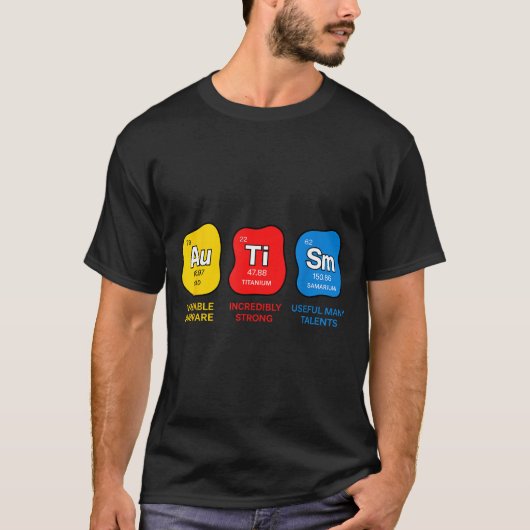 Autism awareness science periodic table elements t-shirt (Voorkant)