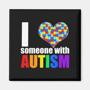 Autism Awareness Shirt Autisme Mam I Love Iemand w Magneet