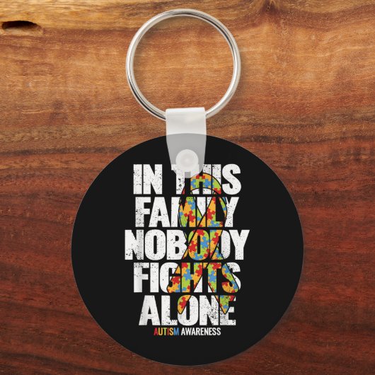 Autism Awareness Shirt Family Support Ma Autism A Sleutelhanger (Voorkant)