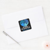 Autism Awareness Shirt In april Draag we Blue Auti Vierkante Sticker (Envelop)