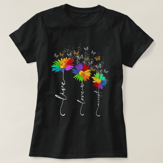 Autism Awareness Shirt Live Love Accepteer Autism (Design voorkant)