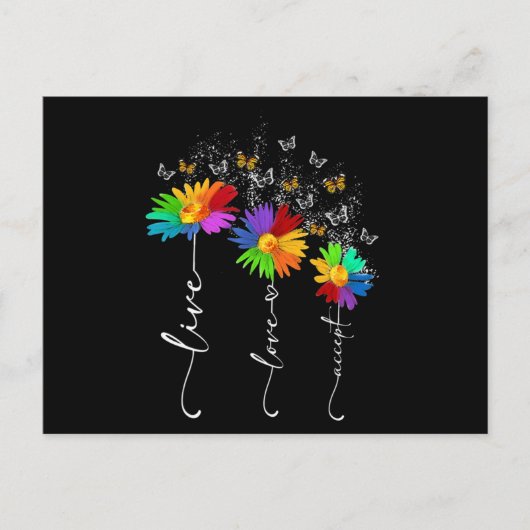 Autism Awareness Shirt Live Love Accepteer Autism  Briefkaart (Voorkant)