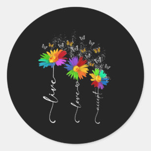 Autism Awareness Shirt Live Love Accepteer Autism  Ronde Sticker