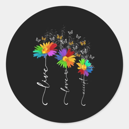 Autism Awareness Shirt Live Love Accepteer Autism  Ronde Sticker (Voorkant)