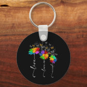 Autism Awareness Shirt Live Love Accepteer Autism  Sleutelhanger (Voorkant)