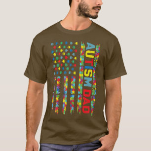 Autism Awareness Shirten Autism Dad America Flag P T-shirt