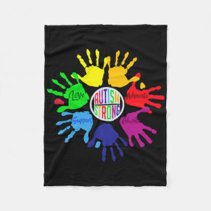 Autism Awareness Sign Language Hand Puzzle Support Fleece Deken
