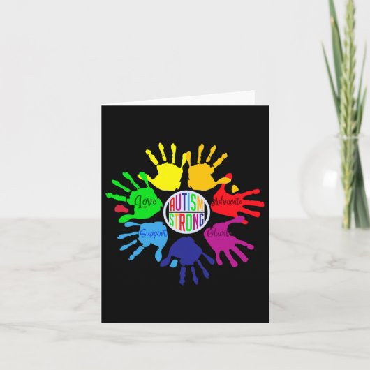 Autism Awareness Sign Language Hand Puzzle Support Kaart (Voorkant)