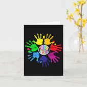 Autism Awareness Sign Language Hand Puzzle Support Kaart (Gele Bloem)