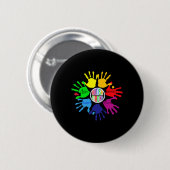 Autism Awareness Sign Language Hand Puzzle Support Ronde Button 5,7 Cm (Voorkant /achterkant)