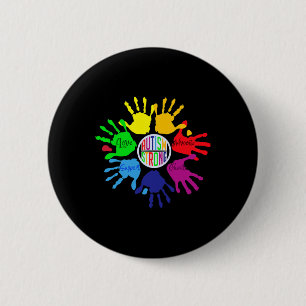 Autism Awareness Sign Language Hand Puzzle Support Ronde Button 5,7 Cm