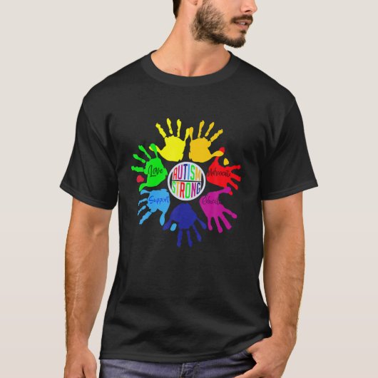 Autism Awareness Sign Language Hand Puzzle Support T-shirt (Voorkant)