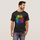 Autism Awareness Sign Language Hand Puzzle Support T-shirt (Voorkant volledig)